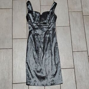 Pompous Studio Petites Women's 6P Midi Sleeveless Silver Dress